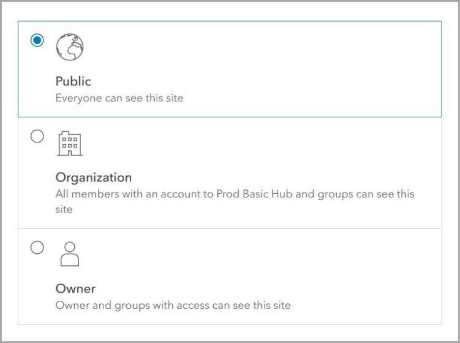 Wählen Sie eine Freigabeebene für ein Element aus.