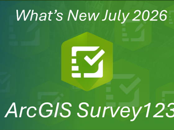 Titelgrafik zu den ArcGIS Survey123 Neuerungen im Juli 2026 mit Survey123-Logo.